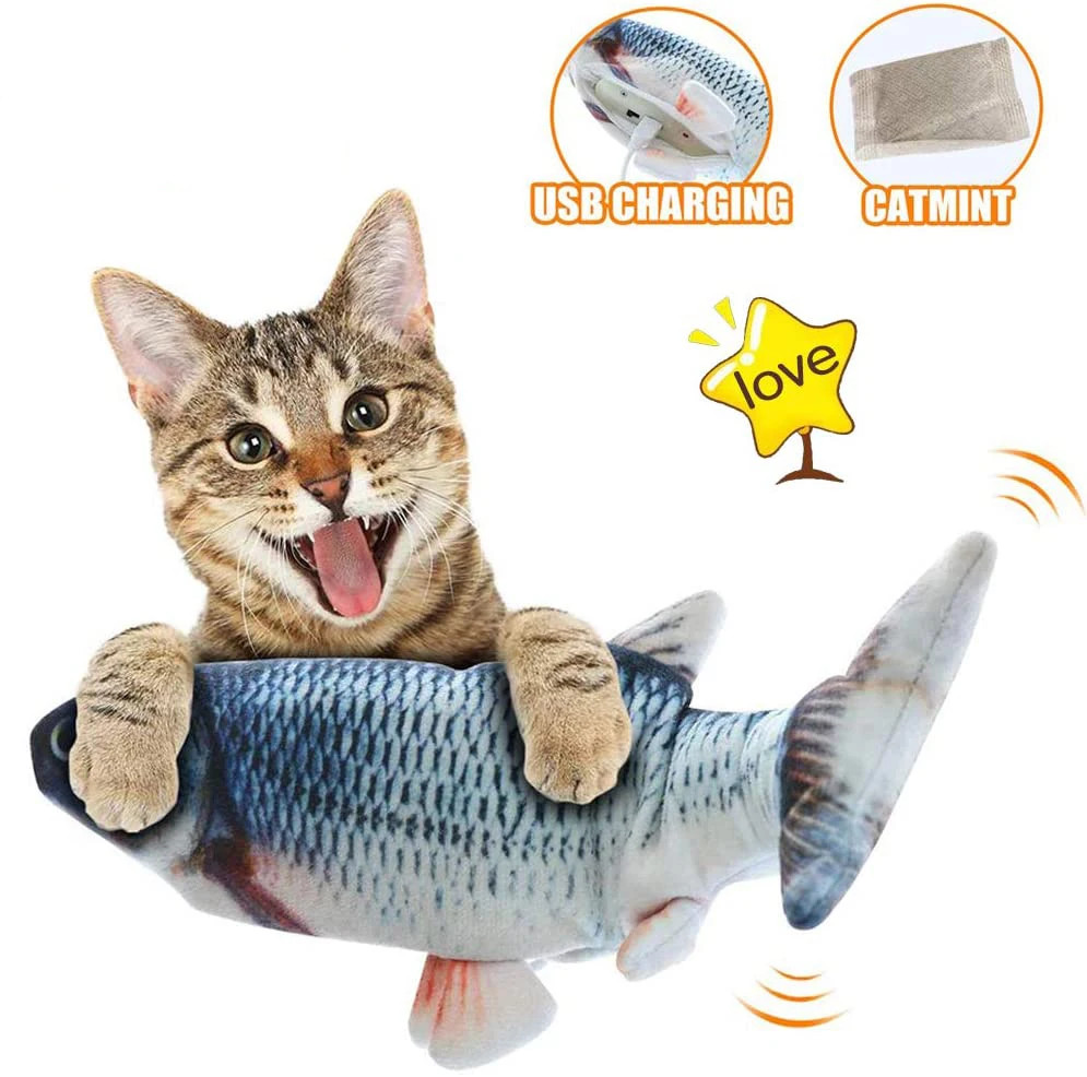 

Plush interactive cat kicker flopping wiggle moving fish cat toy