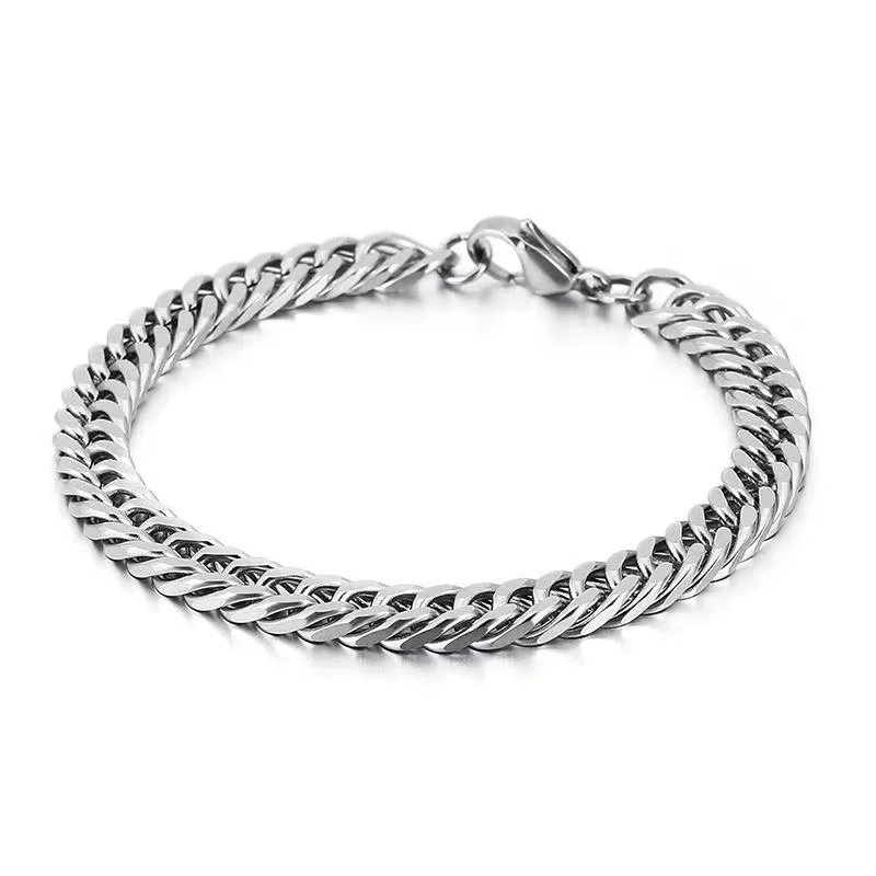 

Hip Hop Titanium Steel Men's Cuban Bracelet Explosive High-end Cuban Chain Hip Hop 316L Stainless Steel