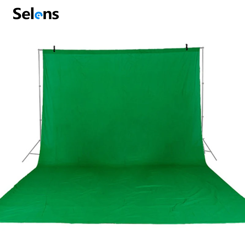 

Selens Backdrop Cloth 3x3m Chromakey Cotton Muslin Background Cloth Photography Studio Backdrop Screen video backgrounds, White / balck / blue / black / grey / green