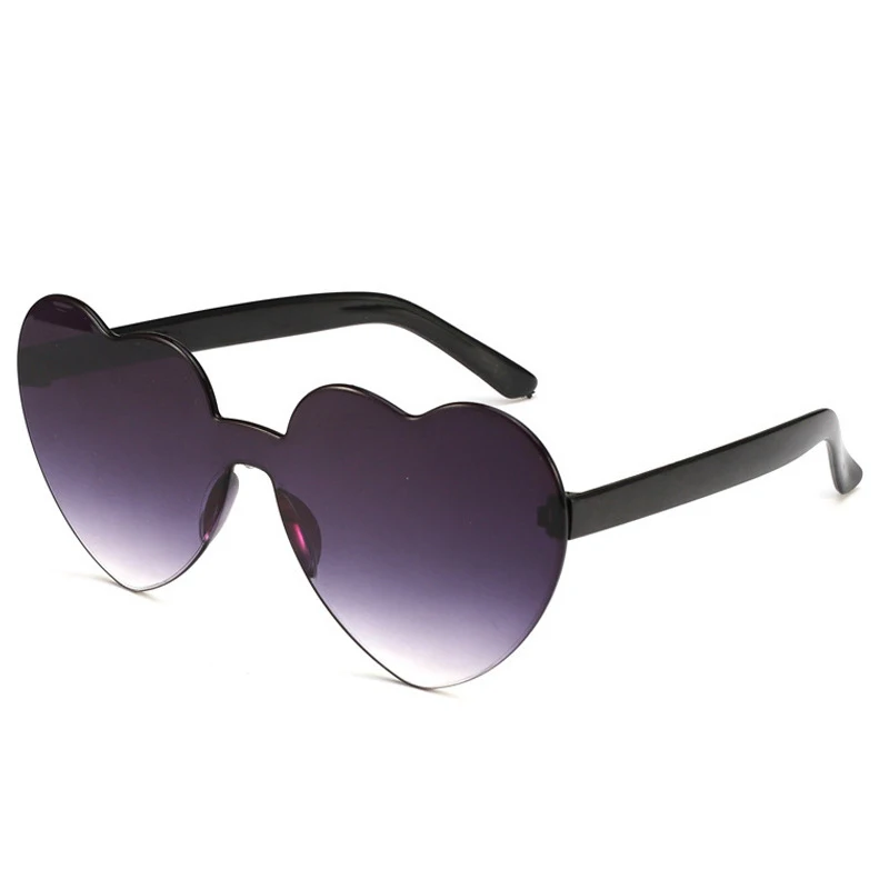 

2021 Hot Sale Heart-shaped Personalized Women's Solid Color Customized Modern Fashion Frameless Ocean Lntegrated Sungiass, Multi colors