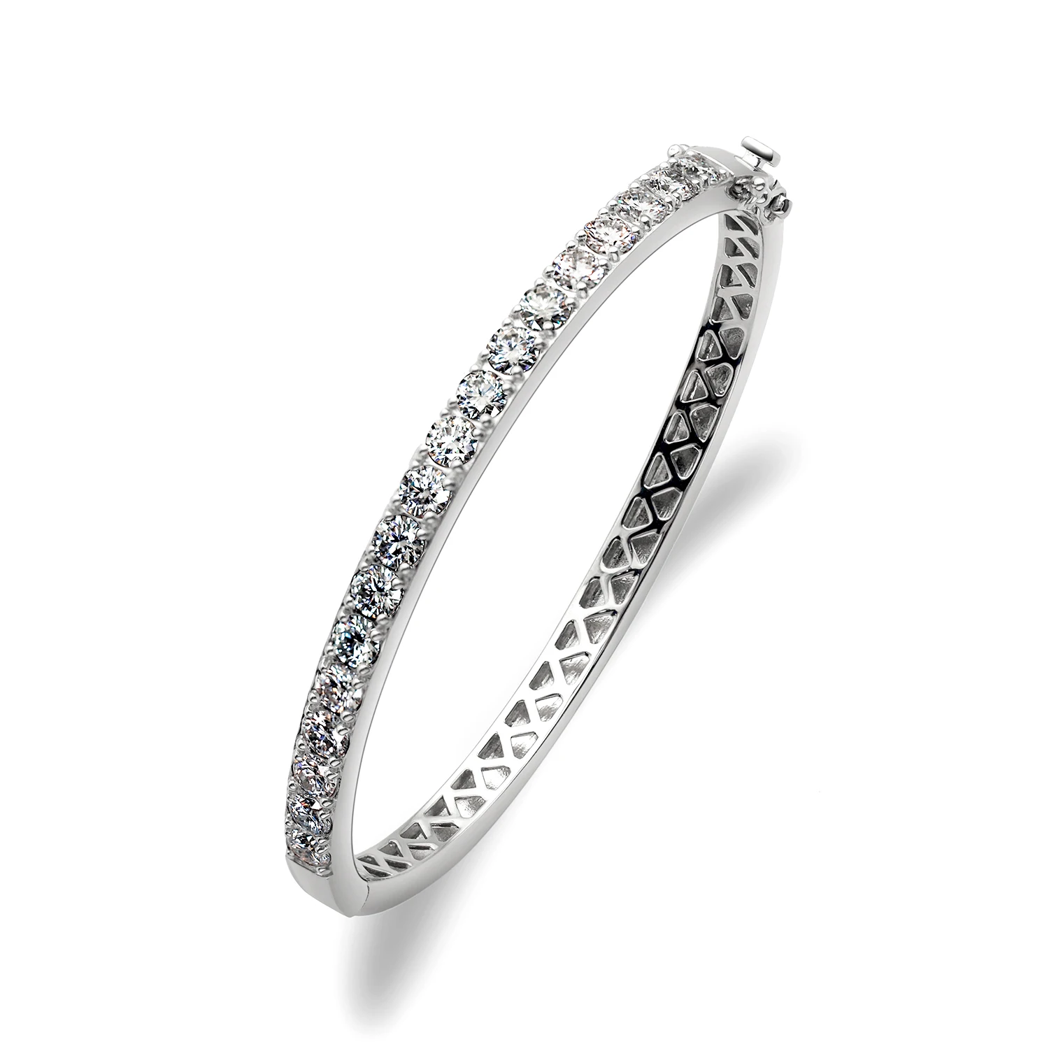 

Fashion Platinum Plated Diamond Moissanite Bracelet Bangle For Women Jewelry, D color, vvs