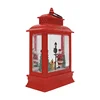 8"H ABS material Cheaper LED Christmas lantern lighted musical water snow lantern for seasonal decoration