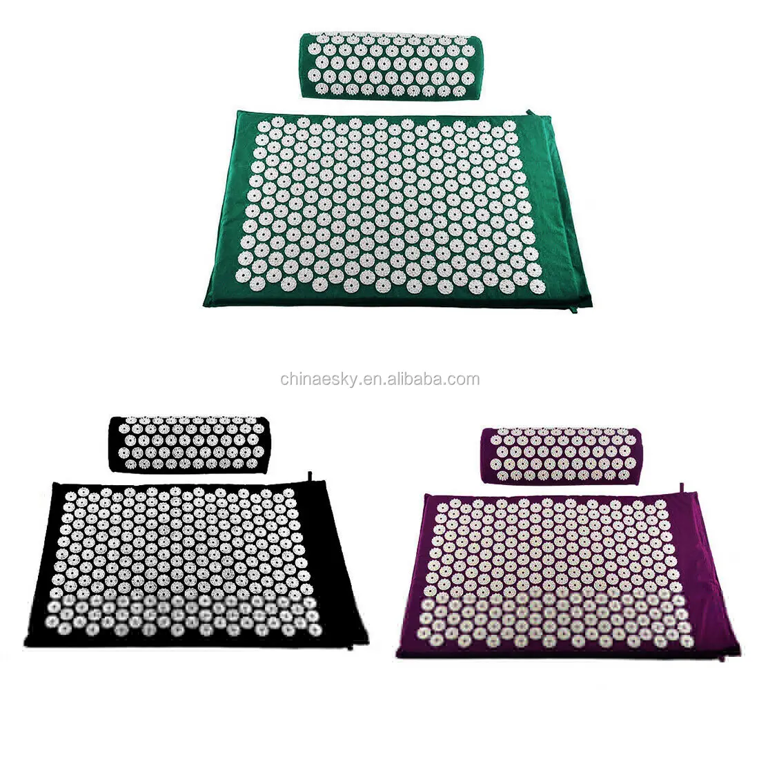

Acupressure Mat and Pillow Set Acupuncture Head Neck Pain Relief Massage Tools