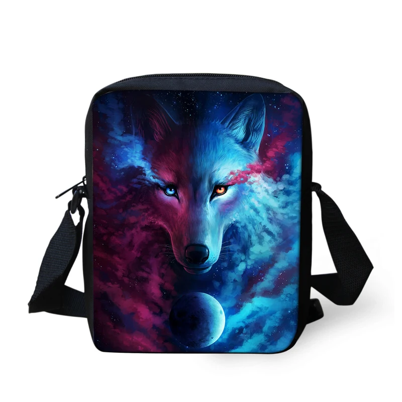 

Custom Messenger Bags Boy Girls Crossbody Fashion Animal Wolf Mini Messenger Bag Women Handbag Men School Bag Ladies, Customized