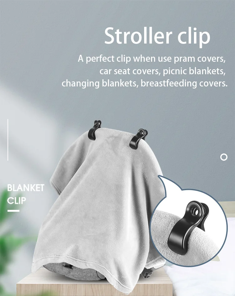 Stroller Pegs to Hook Muslin Blanket and Toy Car Seat Cover Clips Pram Organizer 