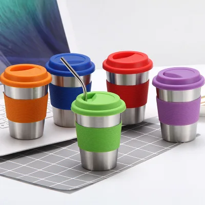 

Mikenda Friendly Metal Material Plating Coffee Mug With silicone sleeve Portable Food Grad Silicone Bottle, Mix