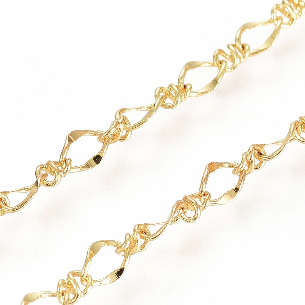 

PandaHall Real 18K Gold Plated Brass Figure 8 Figaro Chains