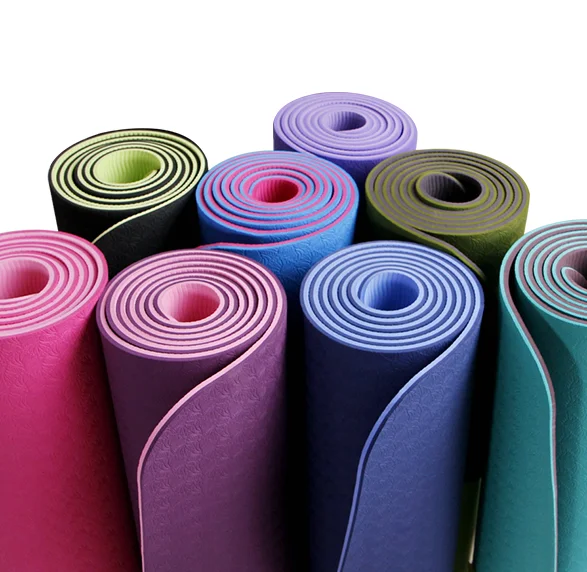 hot private oeko tex exercise recycled yoga mat eco friendly 6mm manufacturer custom logo 100% 6mm yogamat travel tpe yoga mat