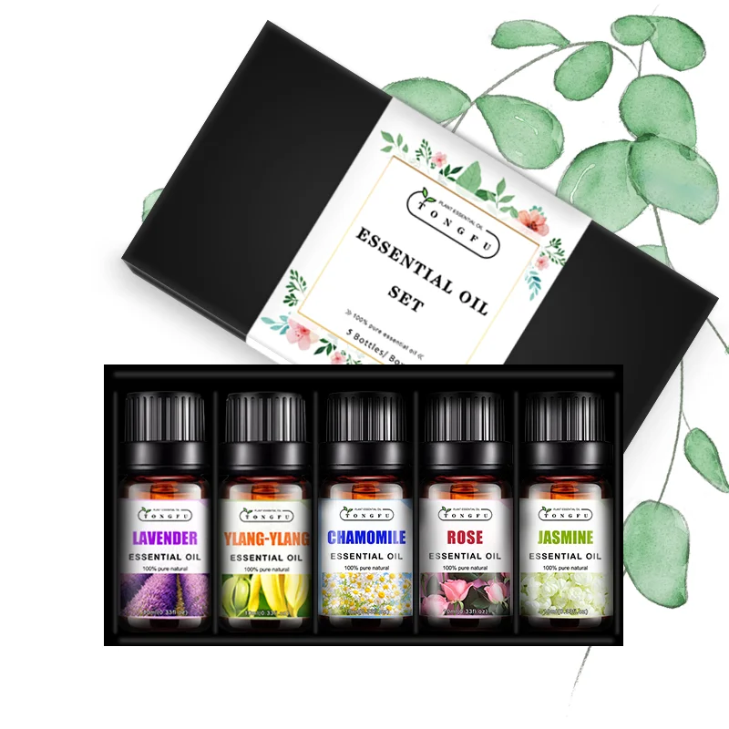 

100% Pure Private Label Skin Care Natural Peppermint Tea Tree Lavender Aromatherapy Essential Oil Gift Set
