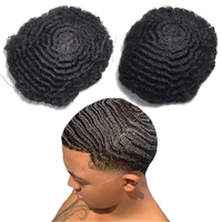 

Afro toupee for black men replacement mens toupee with black hair, 8x10 360 wave brazilian human hair toupee