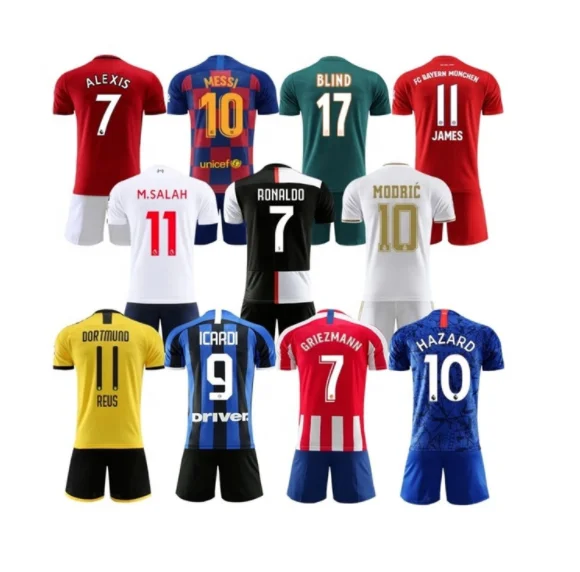 

Factory cheap custom shirt uniform with logo online thailands asia supplier soccer American football jersey set for training