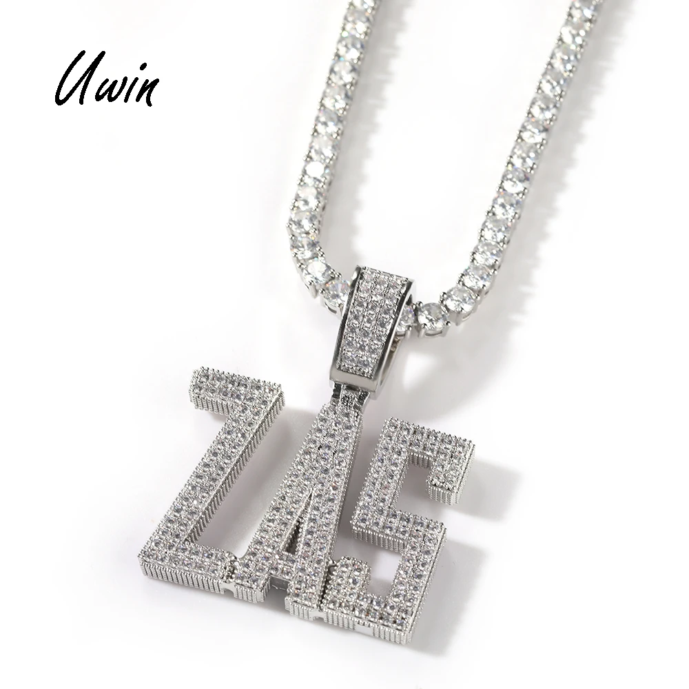 

UWIN 2021 Iced Out Custom Name Initial Necklace Pendant Sublimation Capital Letters Name Pendants Personalized Jewelries