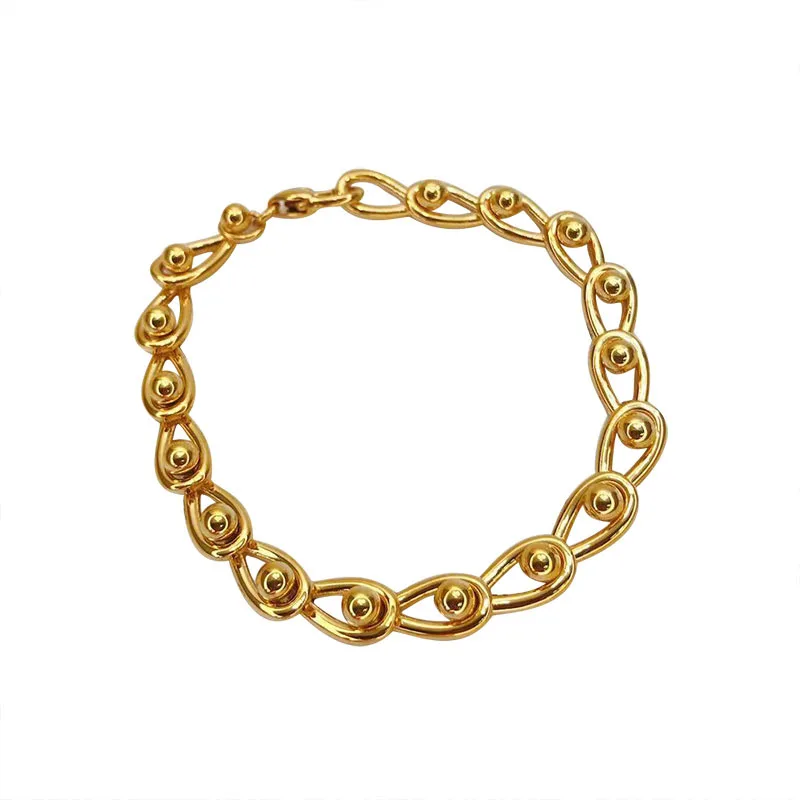 

Amazon Spot 18K Real Gold Plated Bracelet Women Men's Gold Jewelry Designer Charm DIY Bracelet