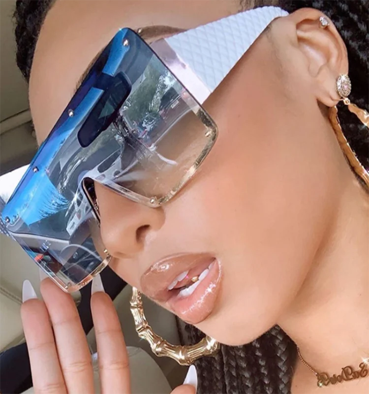 

Fashion sunglasses 2021 women sun glasses river oversized eyewear, Custom colors