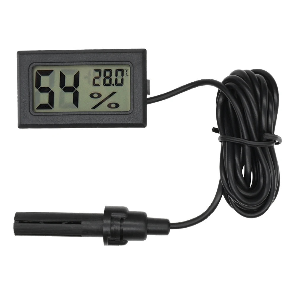 

Digital Mini LCD Thermometer C Hygrometer Fridge Freezer Temperature Humidity Meter White Egg Incubator Cable Length