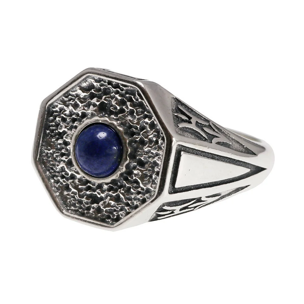 

The Originals 925 Sterling Silver Vampire Rings With Natural Lapis Lazuli Stone Damon Stefan's Mens Punk Jewelry