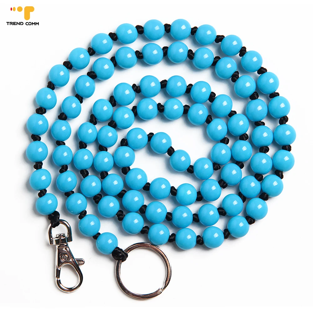 Detachable Plastic Crossbody Necklace Chain Durable Hand Colorful Beaded Strap Cell Mobile Phone Case Lanyard