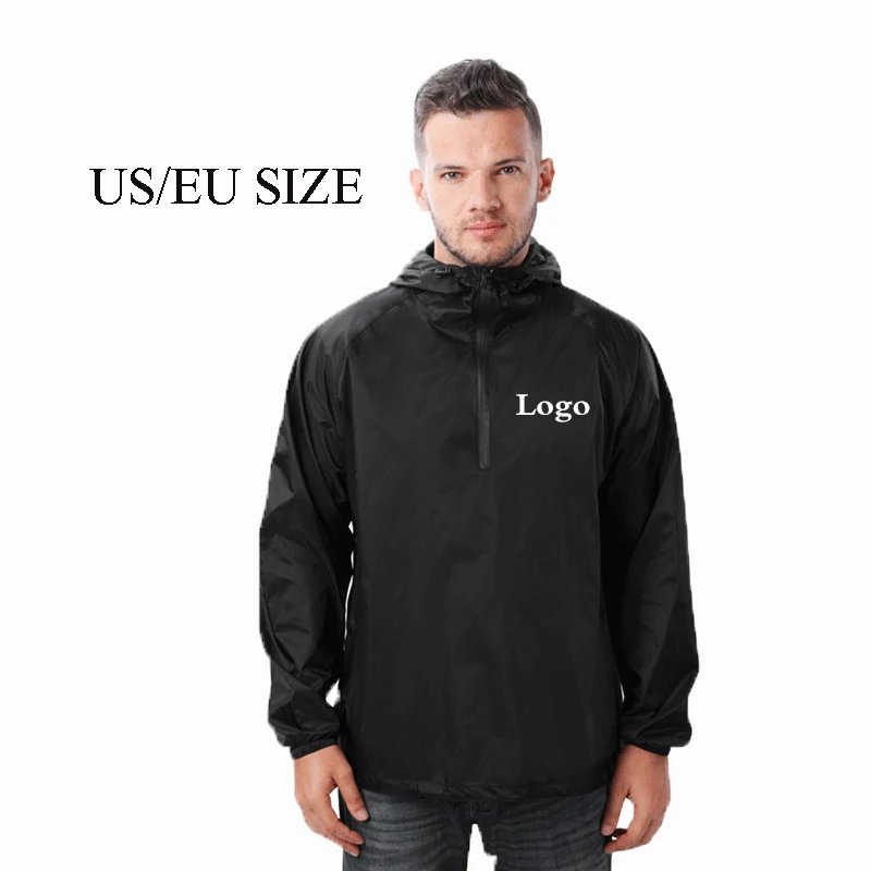 

100% Nylon Custom Logo Waterproof Lightweight Windbreaker Rain Jacket