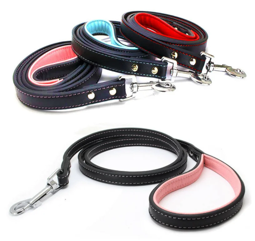 

High Quality microfiber leather big dogs lead walking pet collar leash