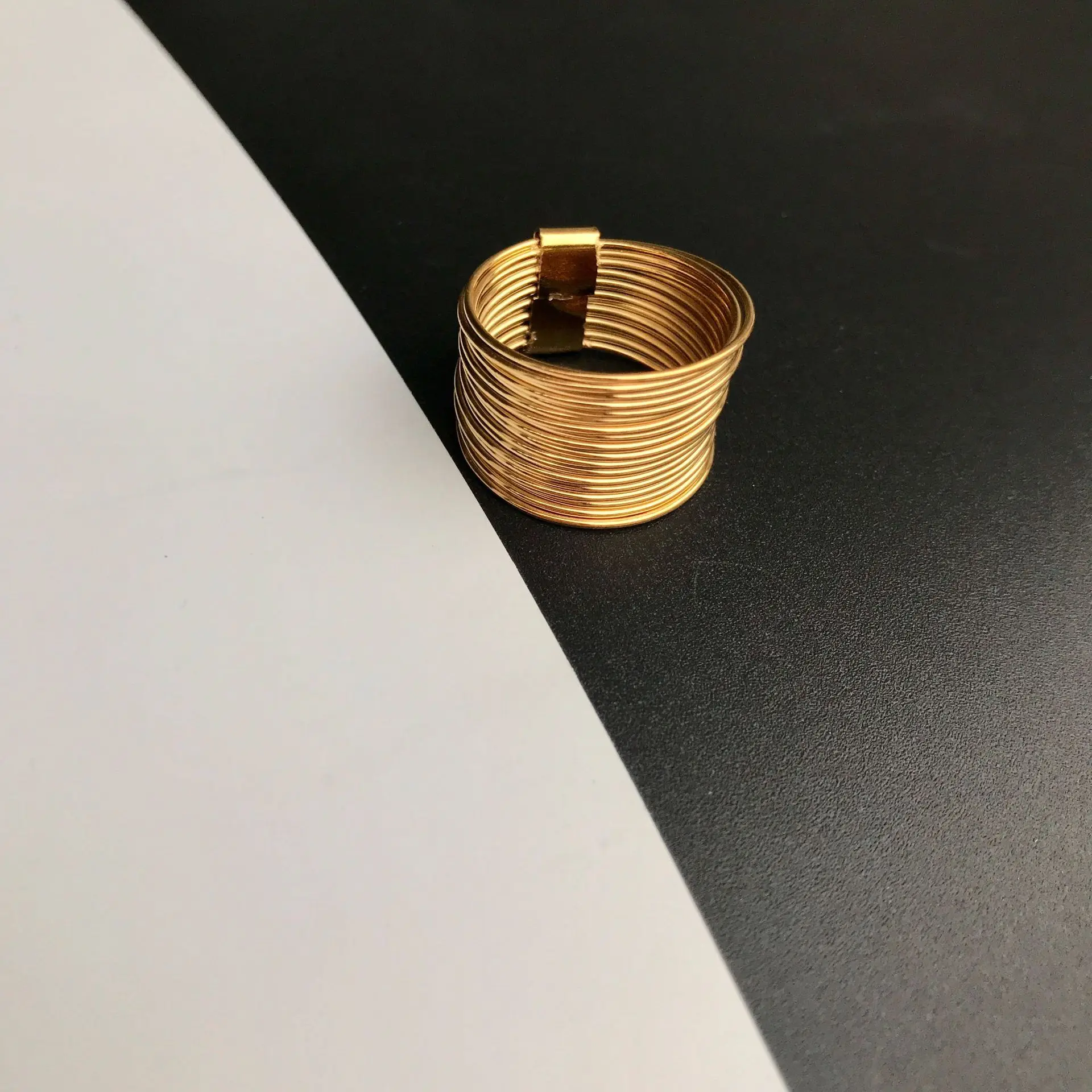 

Stainless steel multi-layer gold ring