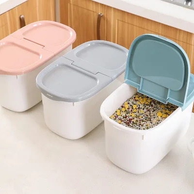 

Household clamshell rice bucket moisture-proof sealed rice storage box multi-purpose flour and grain storage bucket