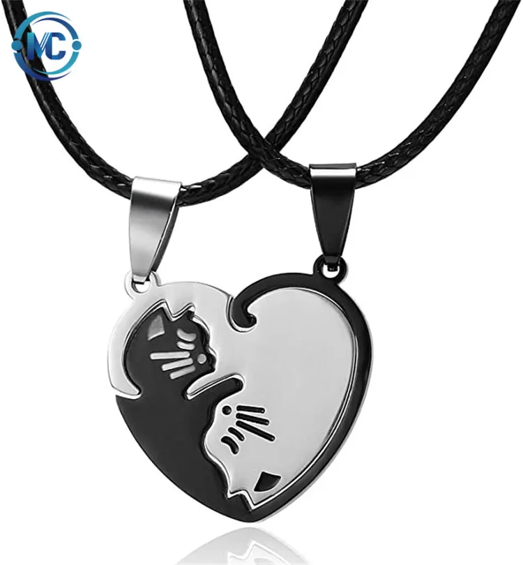 

2021 Stainless Cat Pendant Necklace Fashion Necklace For lover Couples, As the pictures