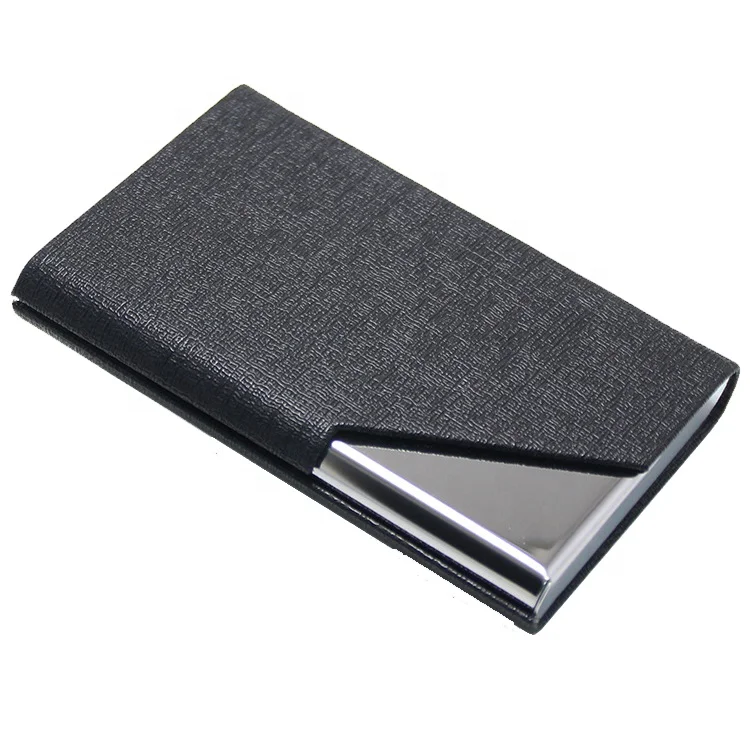 

Custom Logo Black PU Stainless Steel Mens Wallet Magnetic Business Card Holders, Black, blue, pink, rose, brown, gray, etc