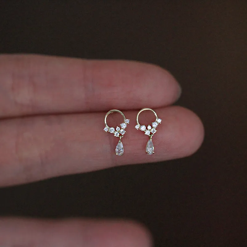 

Wholesale High Quality Diamond Zircon Earrings Sparkly Drop Water Earrings For Birthday Party Earrings Jewelry, Picture