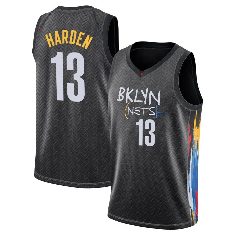 

Original Jerseys Team Nets #7 Durant #11 Irving #13 Harden Designer with Logo Retro Mesh Polyester Men Basketball Jersey Shorts