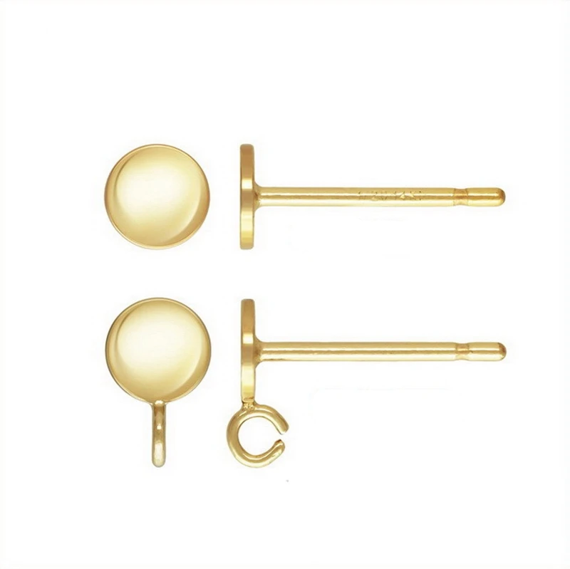 Jewelry findings ear stud 14k gold filled ball earring pin