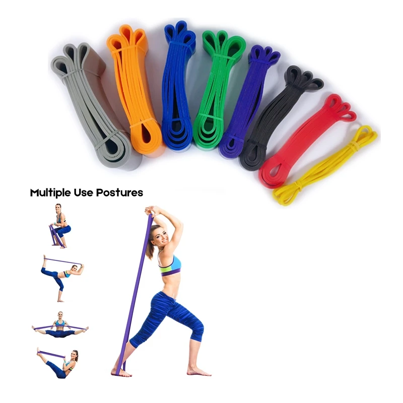 

41'' 208cm Resistance Bands Natural Latex Rubber Loop Gym Strengthen Training Power Fitness Pull Up Elastic Band, Yellow/red/black/purple/green/blue/orange/grey or customized.