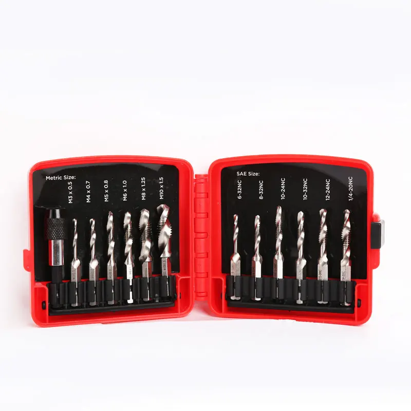 

Local stock in America! Winmax 13 pcs Combination Drill & Tap Bit Set with 1/4" Shank HSS