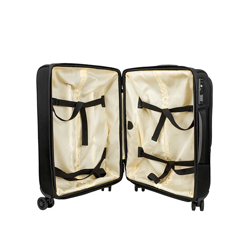 
Good price Factory wholesale personalized 3pc 20 24 28 inch Fabric travel trolley nylon luggage set with 4 wheels 