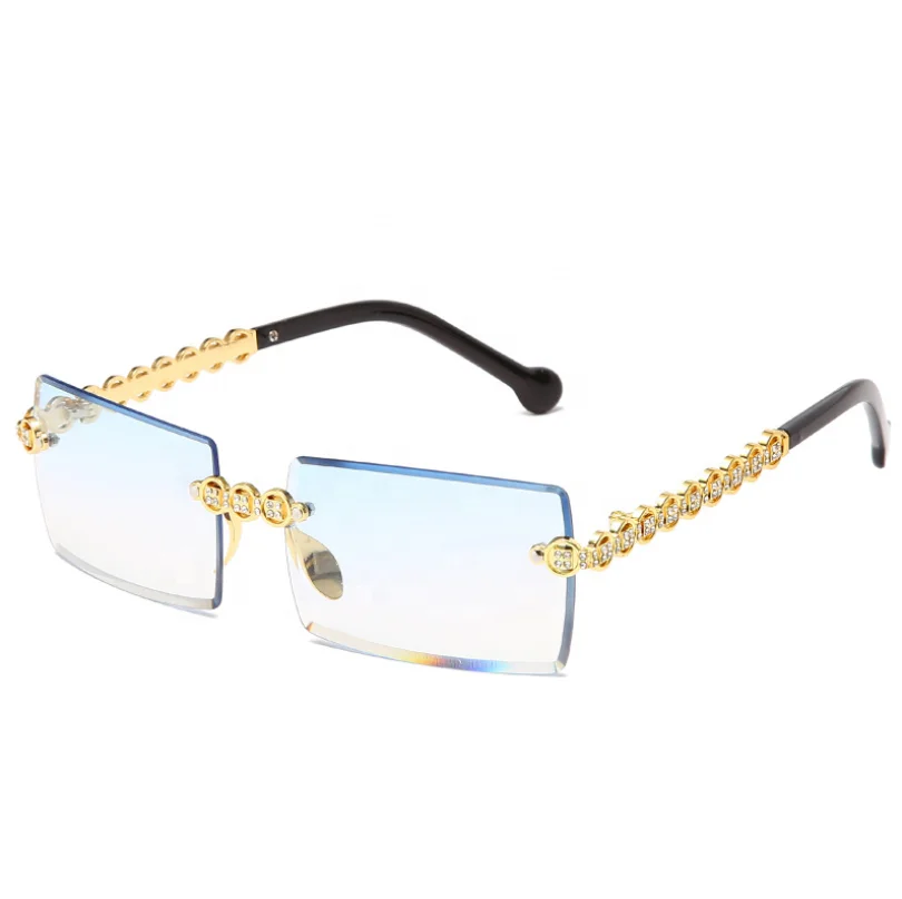 

Diamonds frame sunglasses rectangle summer sunglasses with candy color