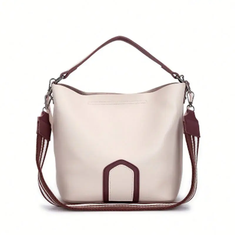 

2021 New Fashion Arrivals Popular Design Simple Large Capacity Pu Single Shoulder Bucket Women Leather Handbags