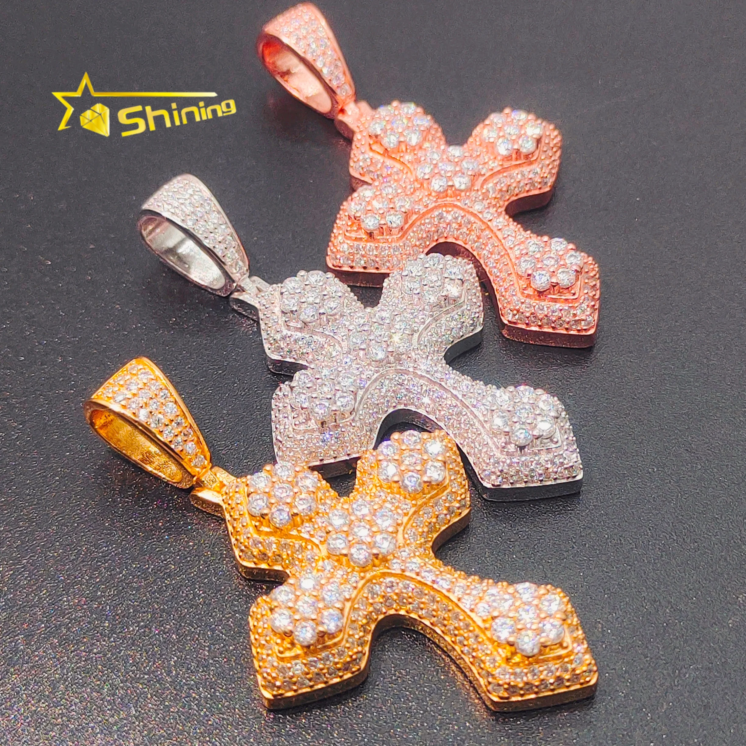 

Iced Out Cross Pendants VVS lab grown Diamond Men and Women Hip Hop Cross Pendant