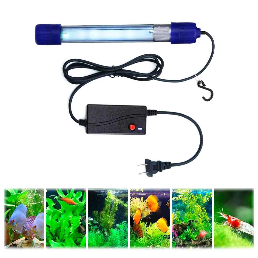 5w 7w Acuario Uv Limpio Luz Sumergible Impermeable Lámpara Uvc Agua