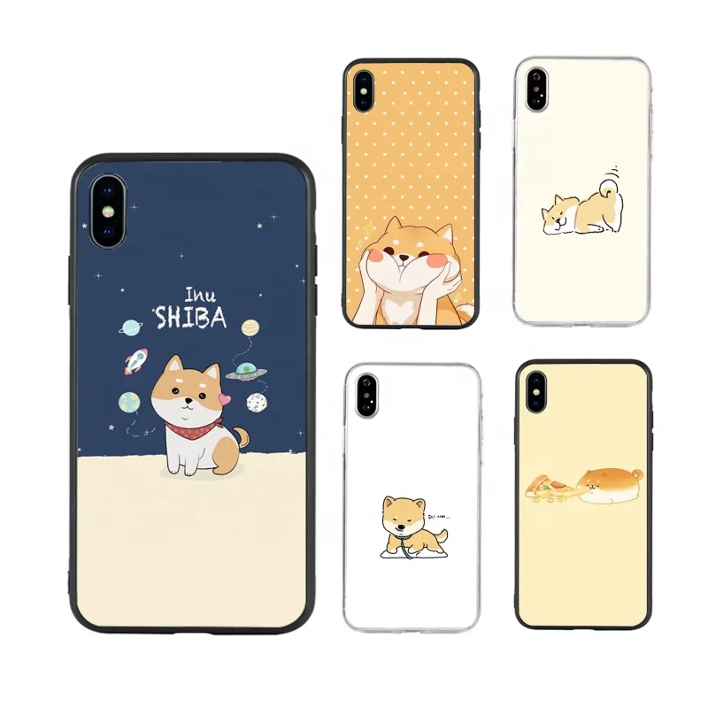 

Soft Bumper Matte Transparent Phone Case For iPhone 12 Xs Max Xr X 8 7 Plus SE 2020 Cartoon Shiba Inu Dog 11 Pro 11Pro Cover Bag