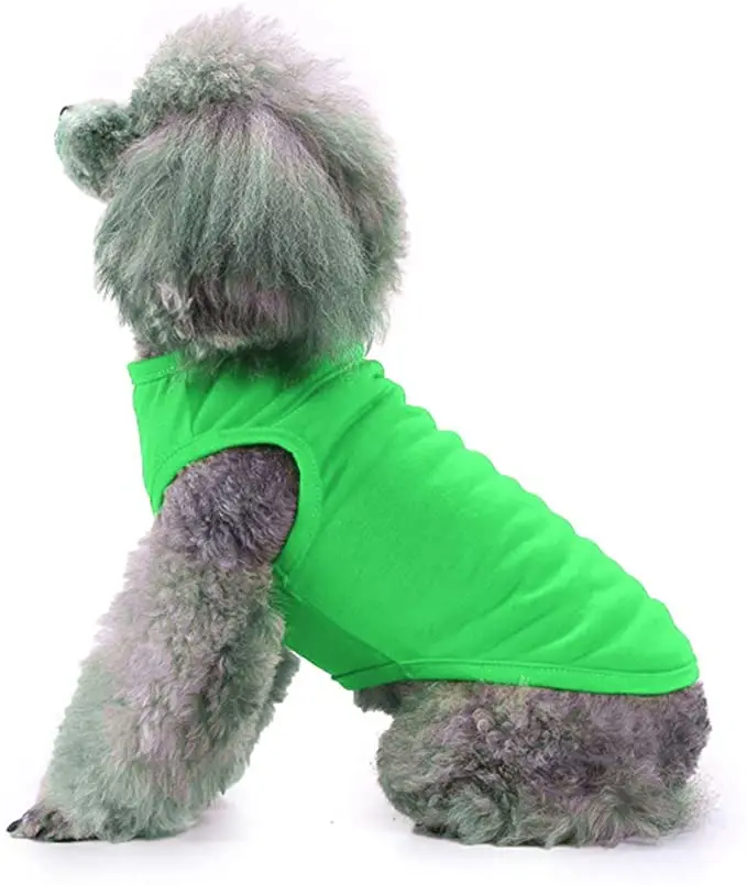 

Amazon pet toy Dog T-Shirts Dog Vest Puppy Vest Pet Clothing Puppies Clothes for Small Dogs, White,grey,red,purple,black,green,