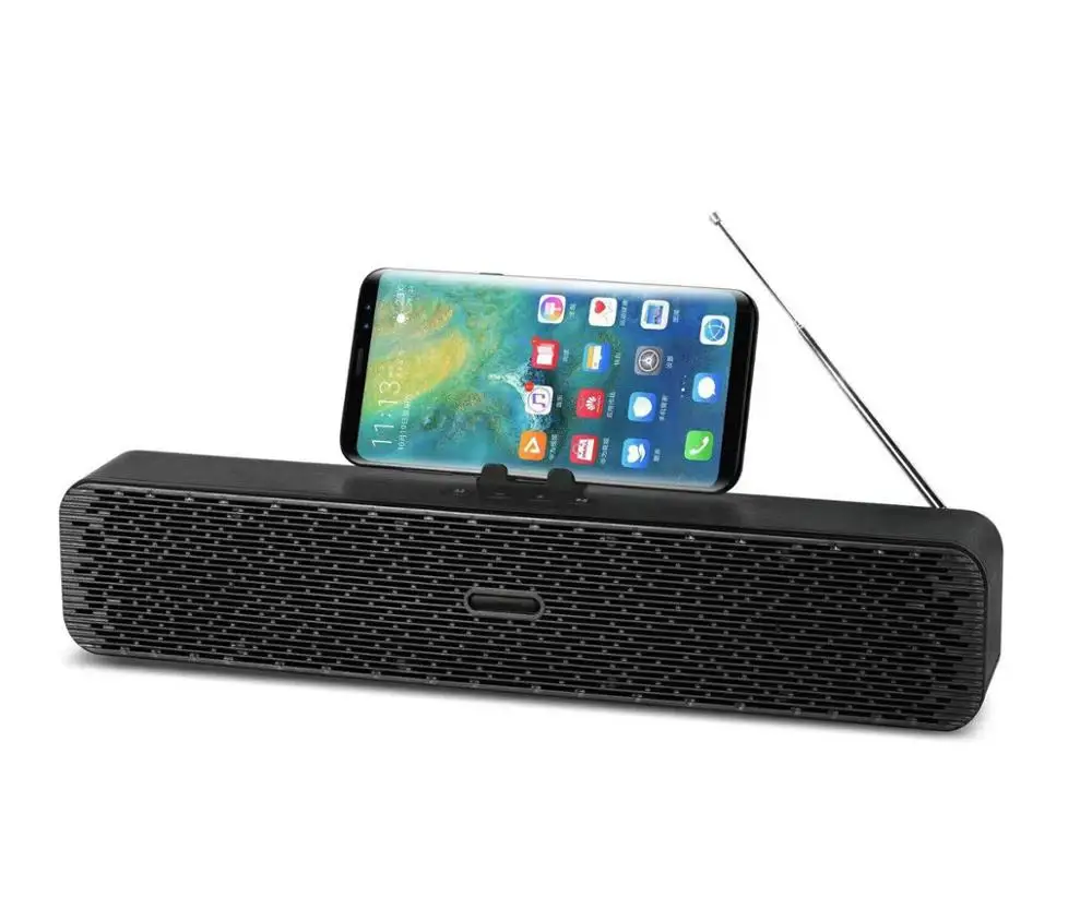 

Mobile Phone Holder Wireless Speaker with FM radio, Black blue red gold