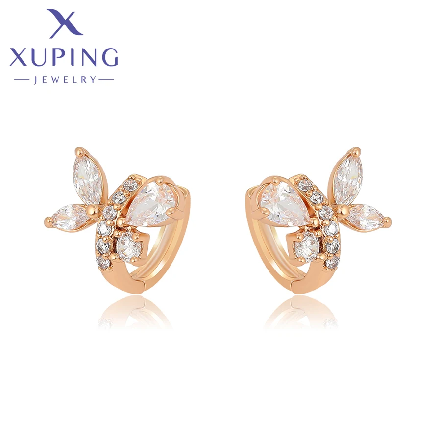 

14E2361606 xuping fashion jewelry elegant earring for women 18K gold color flower crystal earrings