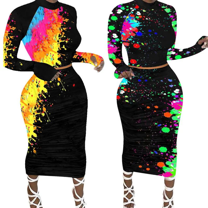 

FS3030A New style fall plus size two piece set women clothing