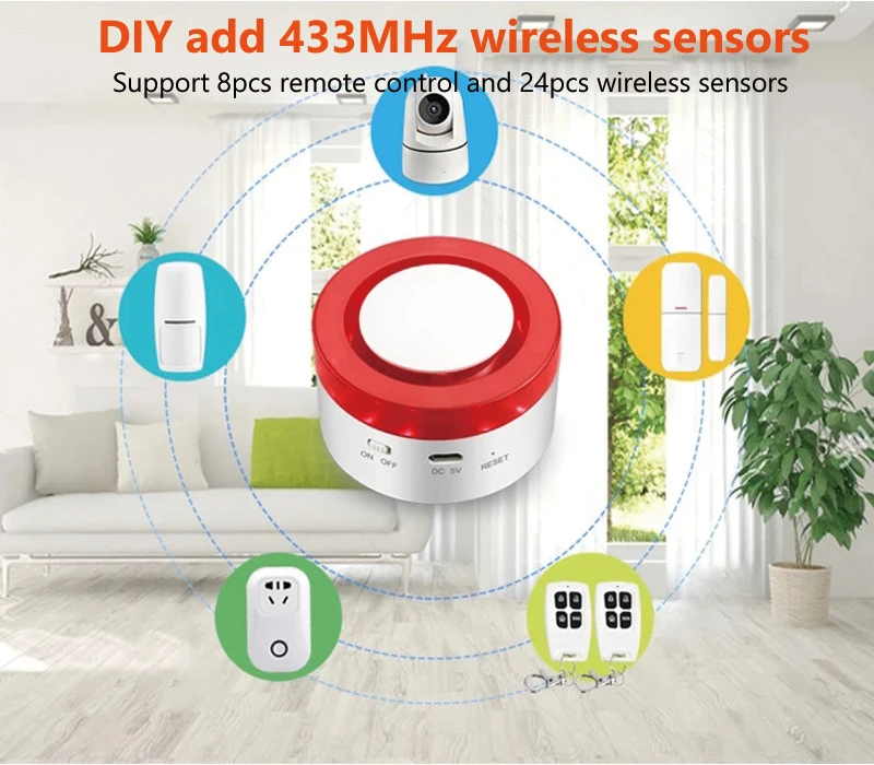 Smart Home Security System with Optional Professional Monitoring Compatible with Alexa DIY Home Security system - ANKUX.COM