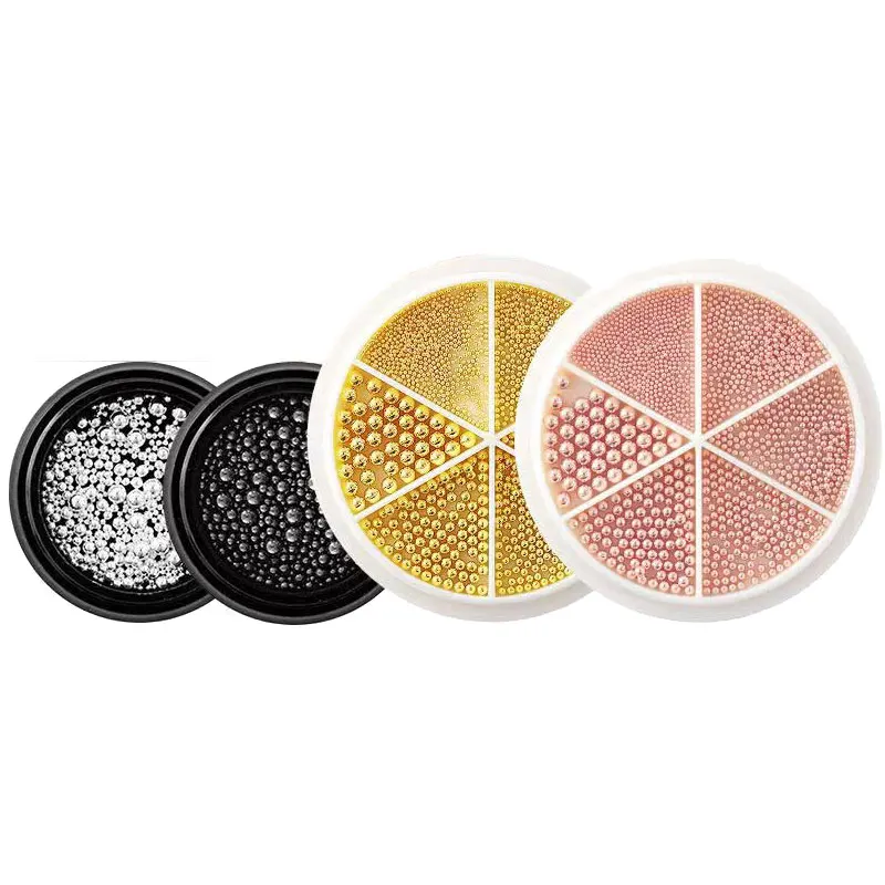 

3D Mixed Nail Accessories Gold And Silver Ball Metal Frame Nail Studs Beads Nail Art Decals