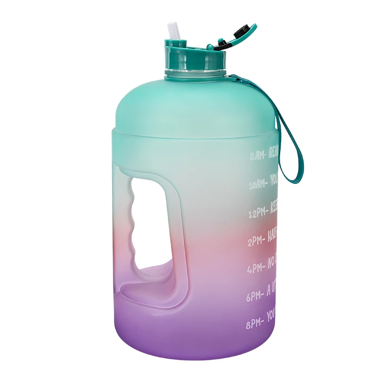 

Amazon Best Seller One Gallon Jug 3.78L Straw Sport Water Bottle With Motivational Time Marker, Black,blue,green etc.