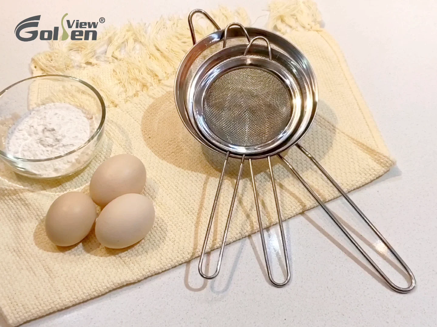 Set Of 3 Kitchen Tool Stainless Steel Fine Mesh Strainer Tea Mesh