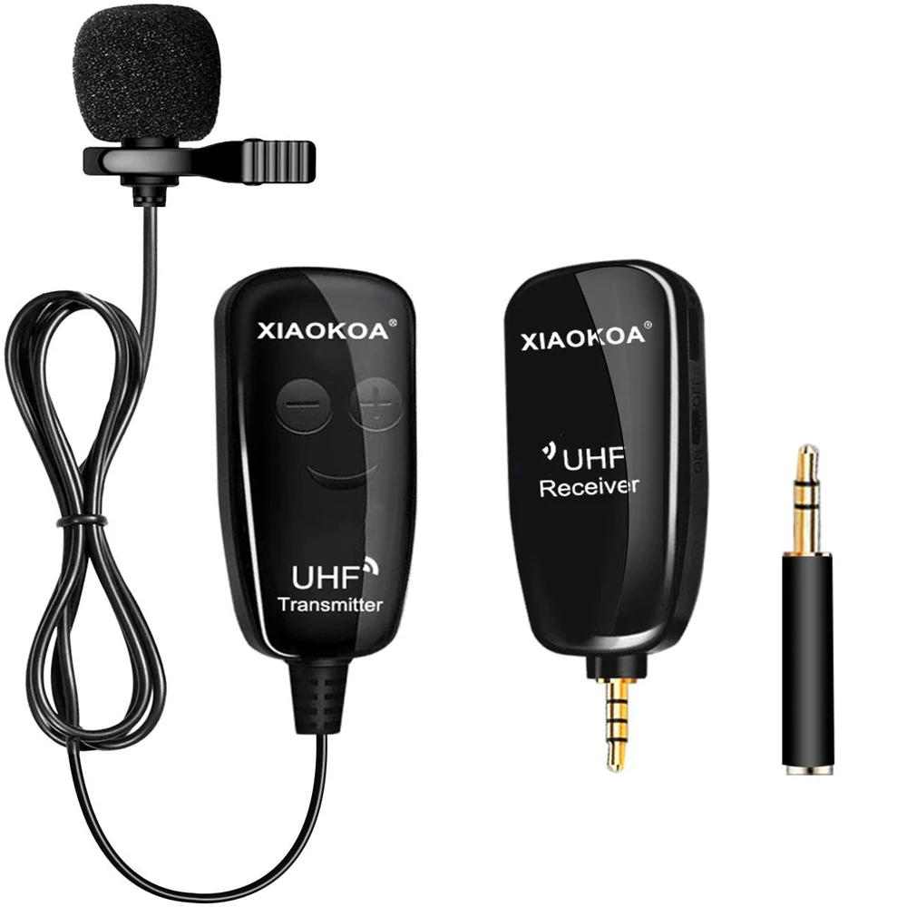 

Professional UHF wireless lavalier lapel microphone lapel mic compatible with any type phone