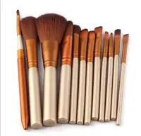 

New customized package bling makeup brush set with nature goat hair 10 pcs makeup brush set