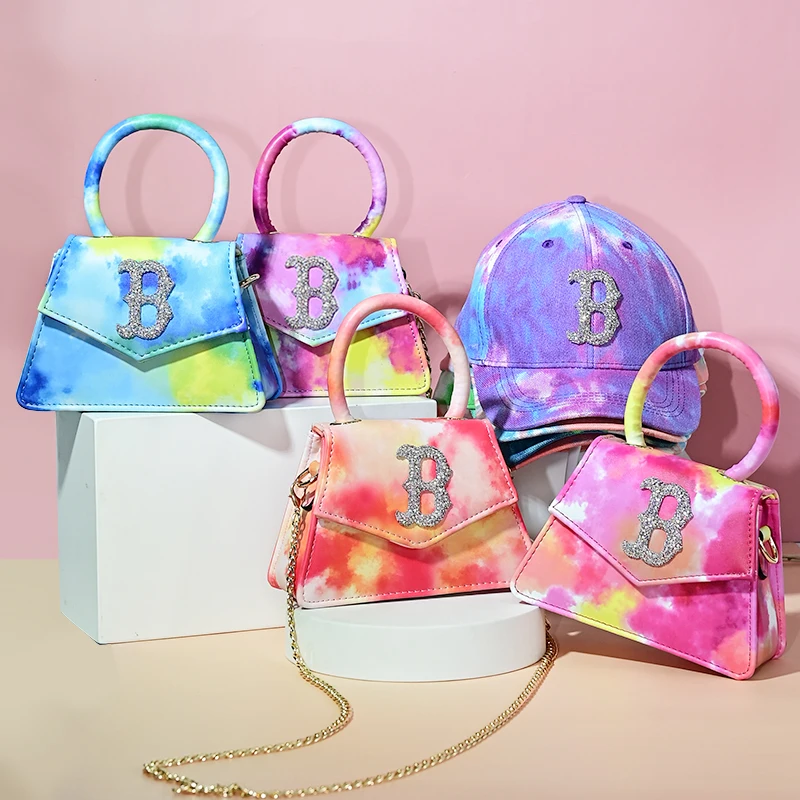 

2021 New women hand bags tie dye purse and hat sets small ny la purses and handbags for women