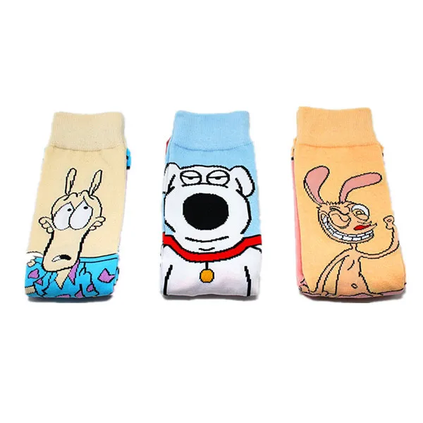 

Xianghui cheap Wholesale can custom logo cotton animation cross-border adult long-tube happy socks, Pantone color